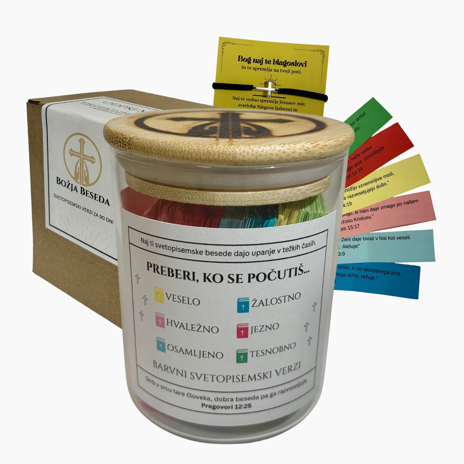 Ročno izdelan 90-dnevni kozarec z verzi
